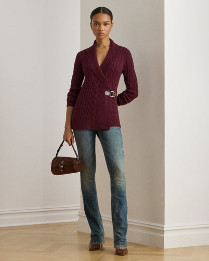 Ralph Lauren BuckleTrim Cotton Sweater