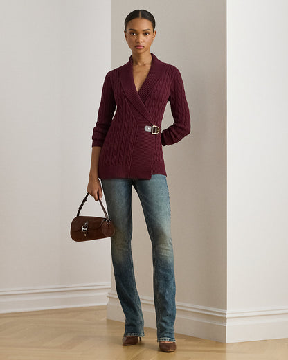 Ralph Lauren BuckleTrim Cotton Sweater