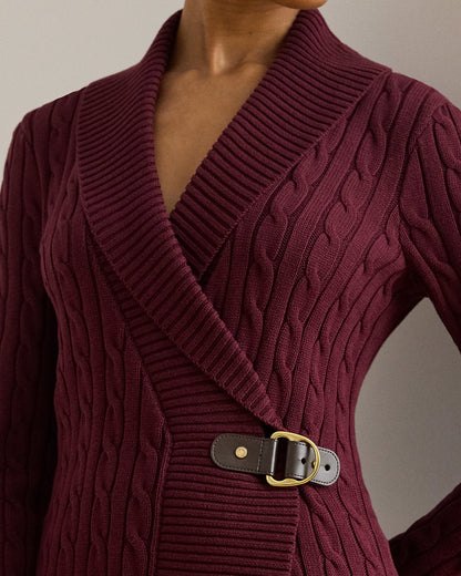 Ralph Lauren BuckleTrim Cotton Sweater