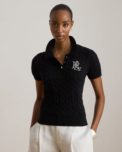 Ralph Lauren CableKnit Cotton Polo Sweater