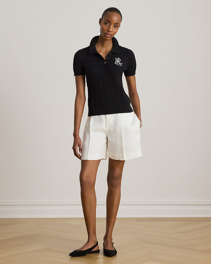 Ralph Lauren CableKnit Cotton Polo Sweater