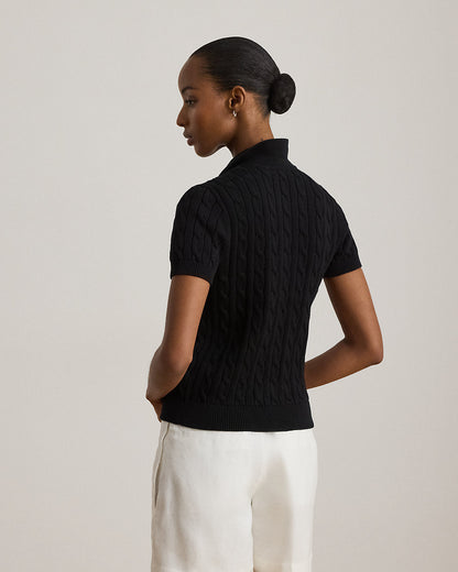 Ralph Lauren CableKnit Cotton Polo Sweater