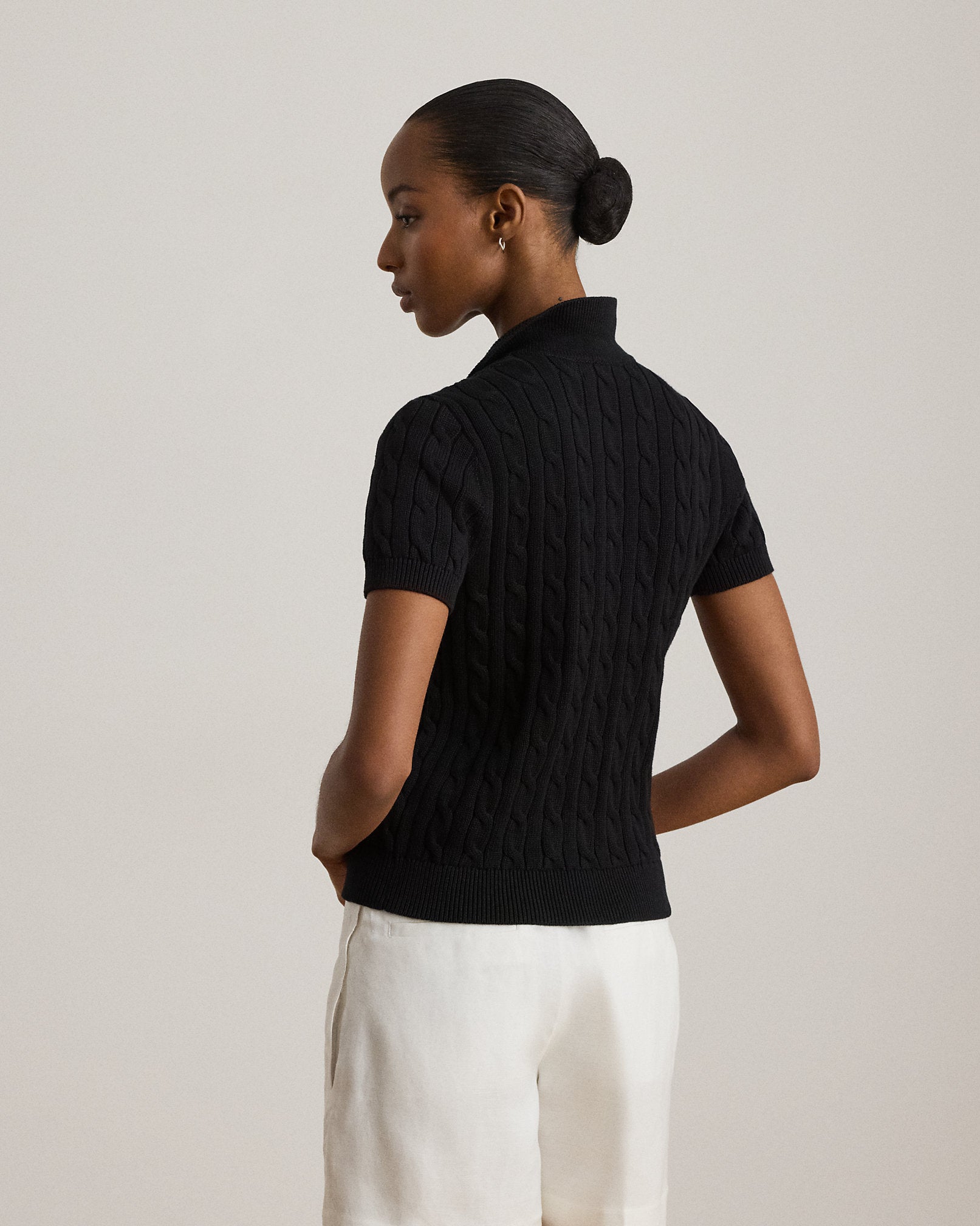Ralph Lauren CableKnit Cotton Polo Sweater
