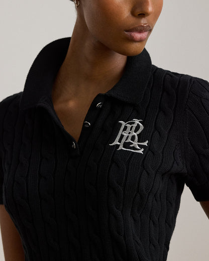 Ralph Lauren CableKnit Cotton Polo Sweater