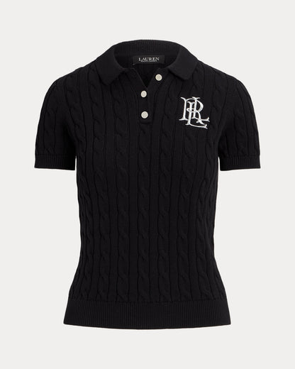 Ralph Lauren CableKnit Cotton Polo Sweater