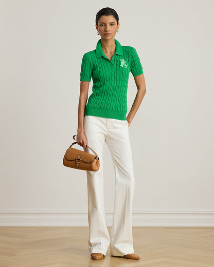 Ralph Lauren CableKnit Cotton Polo Sweater
