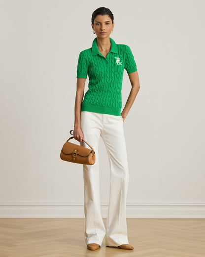 Ralph Lauren CableKnit Cotton Polo Sweater