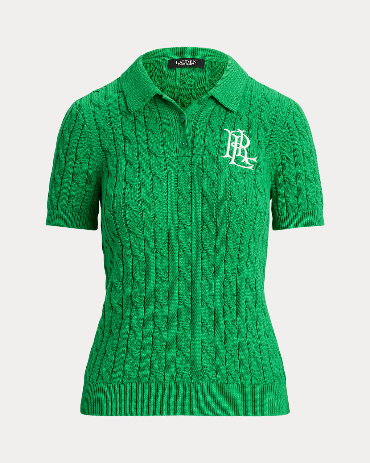Ralph Lauren CableKnit Cotton Polo Sweater