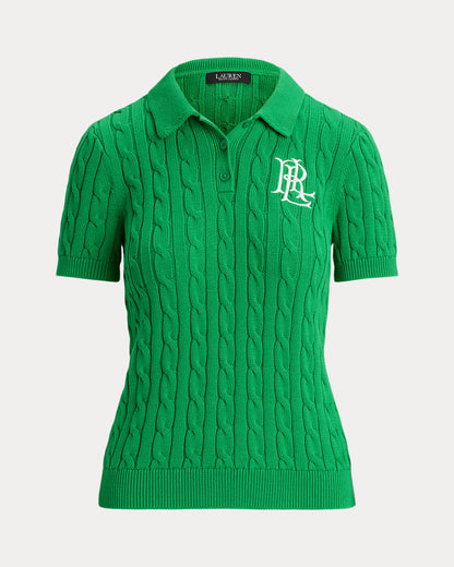 Ralph Lauren CableKnit Cotton Polo Sweater