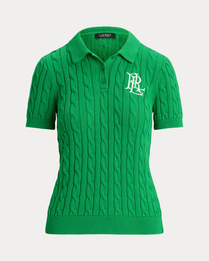 Ralph Lauren CableKnit Cotton Polo Sweater
