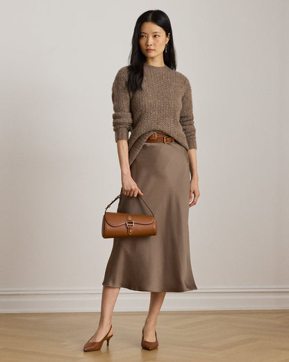 Ralph Lauren Satin Charmeuse Midi Skirt