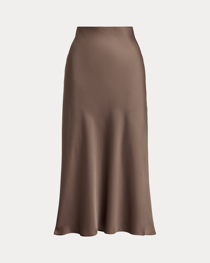 Ralph Lauren Satin Charmeuse Midi Skirt