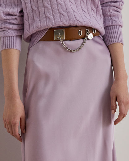 Ralph Lauren Satin Charmeuse Midi Skirt