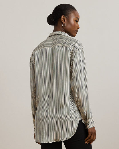 Ralph Lauren Relaxed Fit Striped Satin Shirt