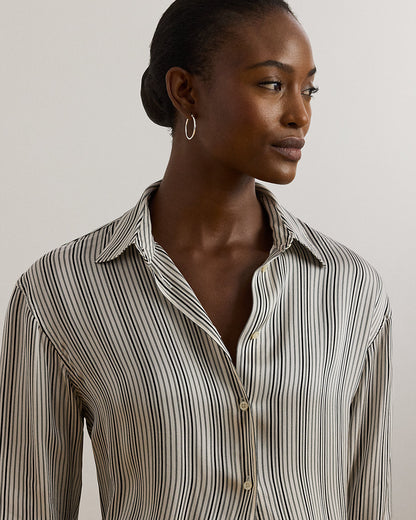 Ralph Lauren Relaxed Fit Striped Satin Shirt