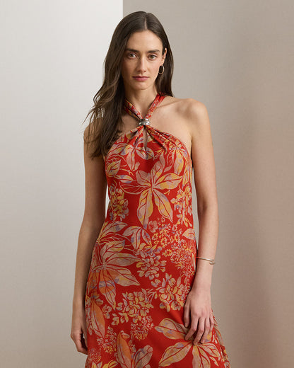 Ralph Lauren Floral Georgette Halter Dress