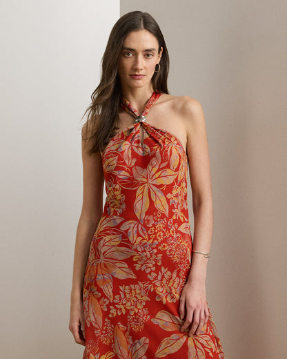 Ralph Lauren Floral Georgette Halter Dress
