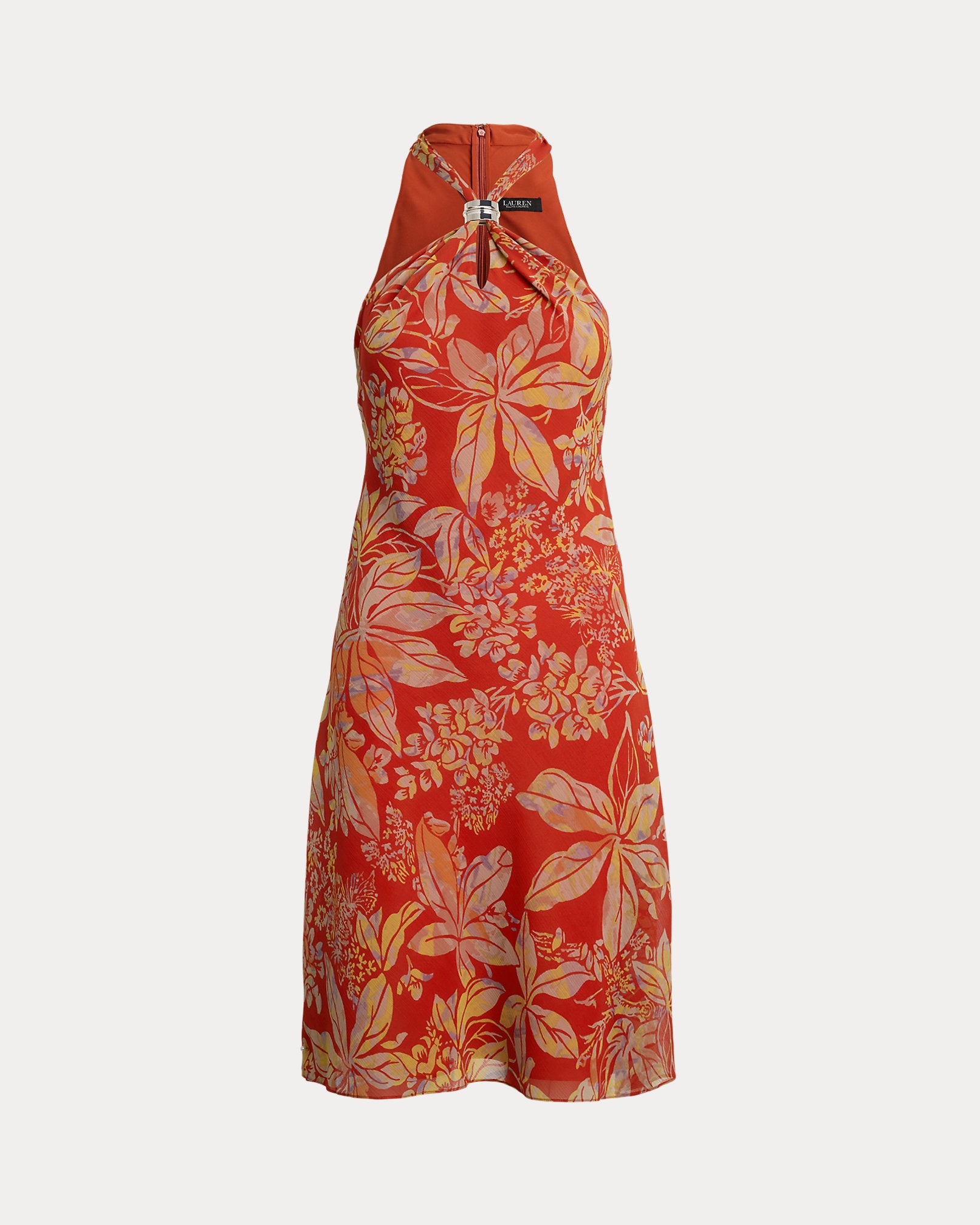 Ralph Lauren Floral Georgette Halter Dress