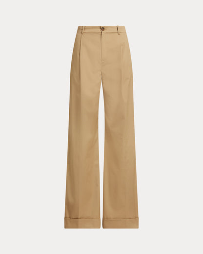 Ralph Lauren Pleated Cotton Twill WideLeg Pant