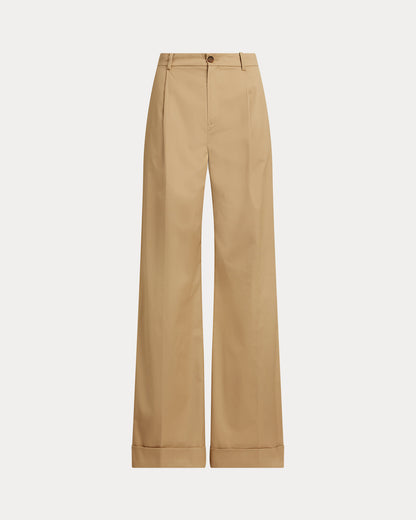 Ralph Lauren Pleated Cotton Twill WideLeg Pant