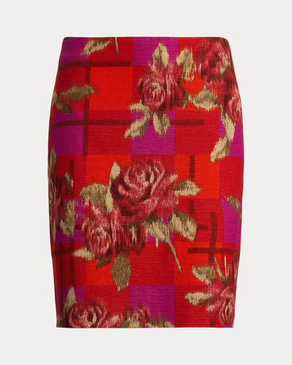 Ralph Lauren Floral LinenCotton Pencil Miniskirt