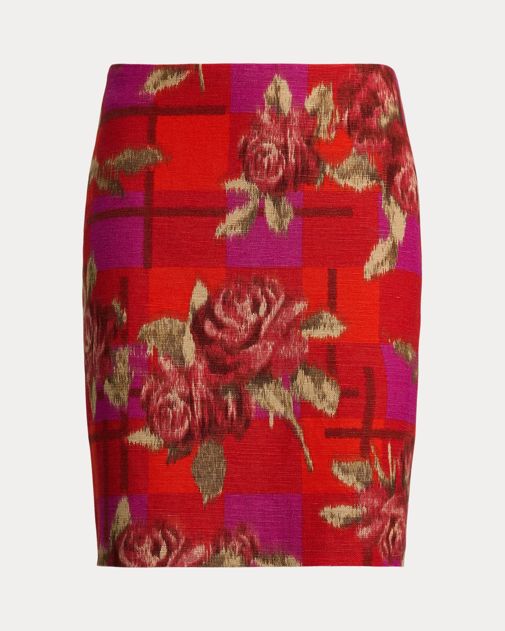 Ralph Lauren Floral LinenCotton Pencil Miniskirt