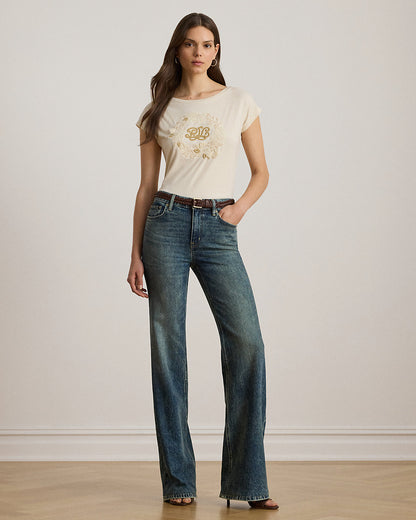 Ralph Lauren EmbroideredLogo Cotton Jersey Tee
