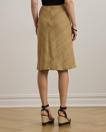 Ralph Lauren Herringbone LinenBlend Tweed Skirt