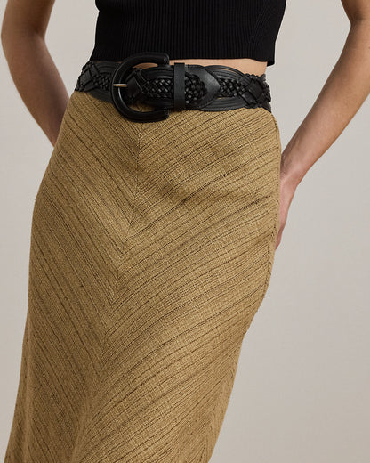 Ralph Lauren Herringbone LinenBlend Tweed Skirt