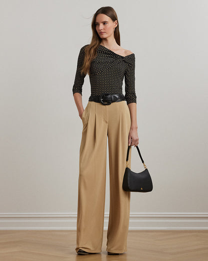 Ralph Lauren GeoPrint Jersey OfftheShoulder Top