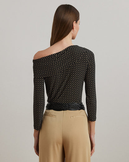 Ralph Lauren GeoPrint Jersey OfftheShoulder Top