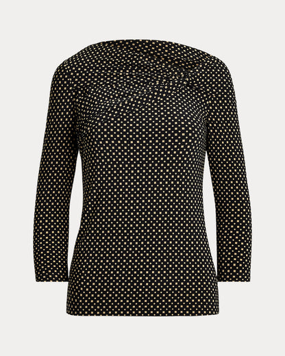 Ralph Lauren GeoPrint Jersey OfftheShoulder Top