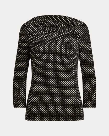 Ralph Lauren GeoPrint Jersey OfftheShoulder Top