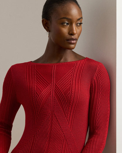 Ralph Lauren Pointelle CottonBlend Sweater Dress