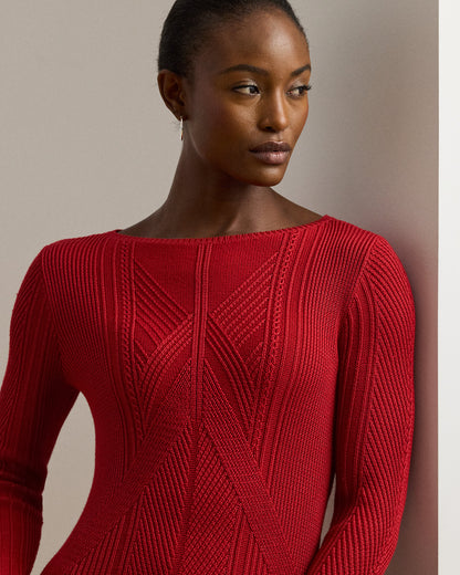 Ralph Lauren Pointelle CottonBlend Sweater Dress