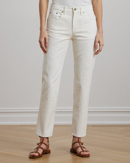 Ralph Lauren Embroidered Relaxed Tapered Jean