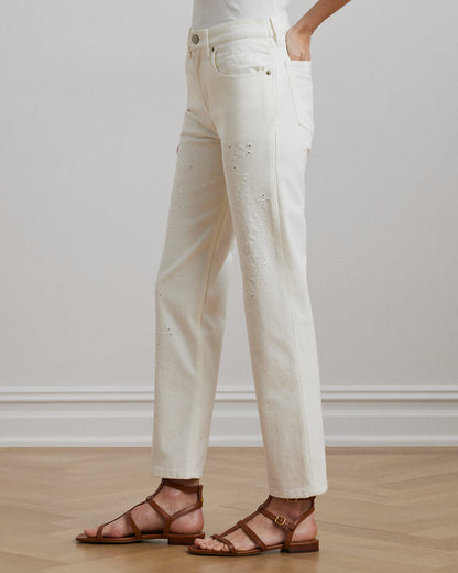 Ralph Lauren Embroidered Relaxed Tapered Jean