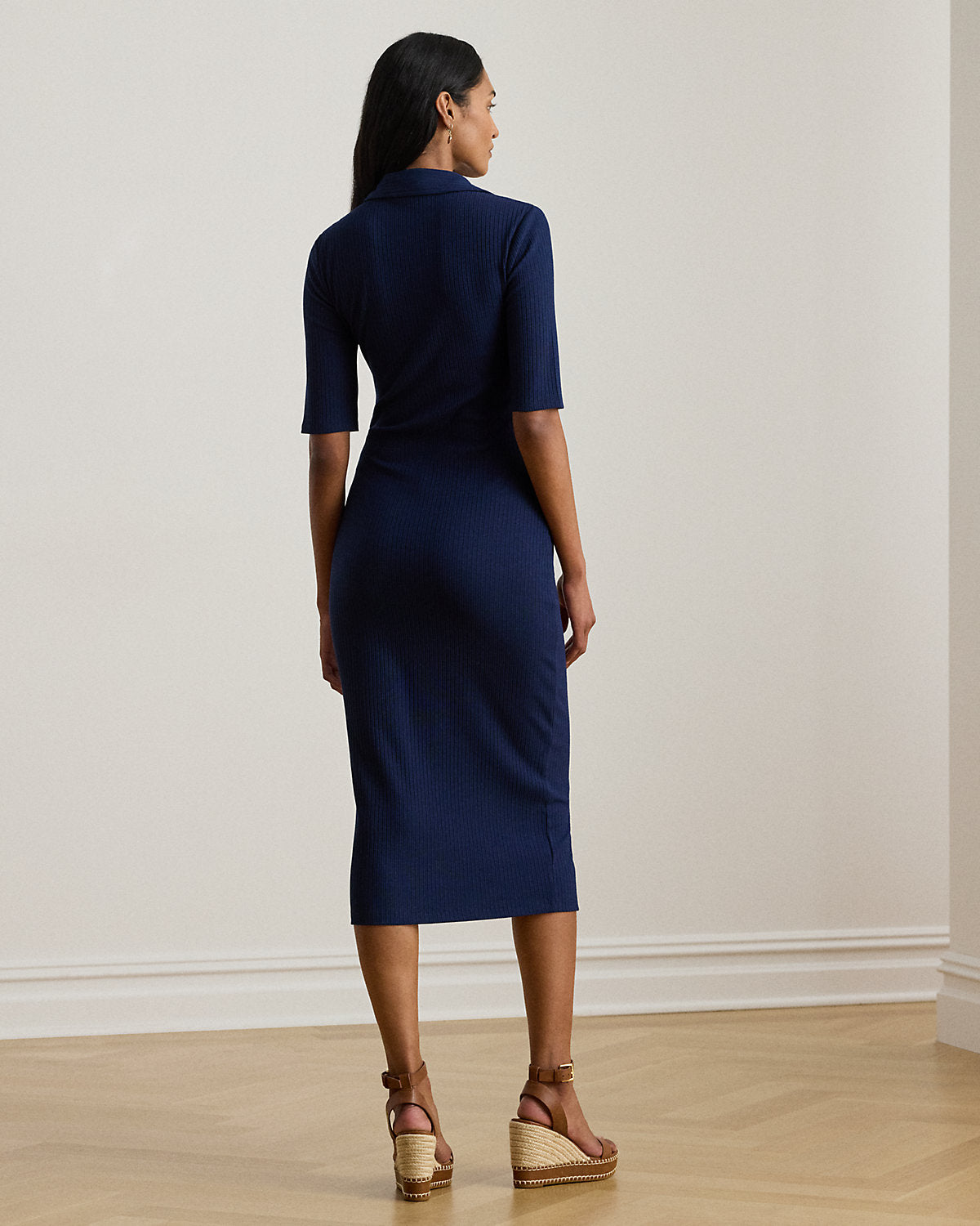 Ralph Lauren RibKnit ElbowSleeve Polo Dress