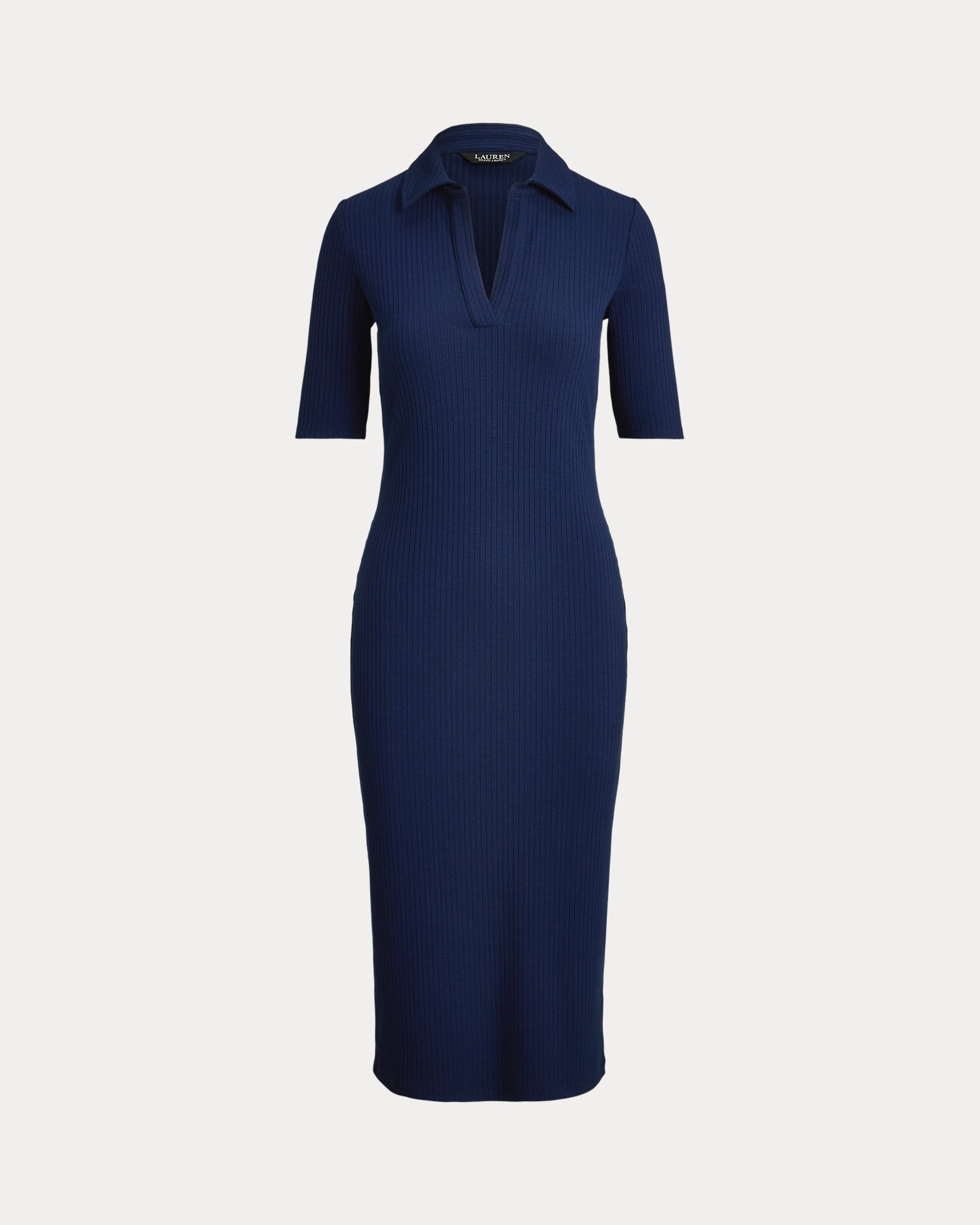 Ralph Lauren RibKnit ElbowSleeve Polo Dress