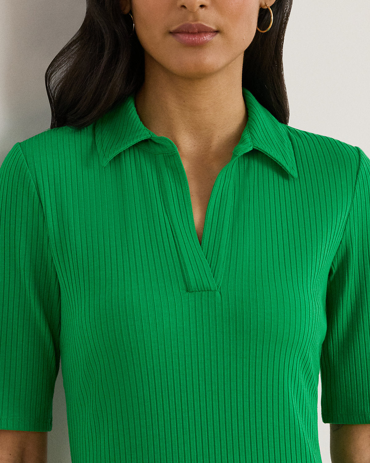 Ralph Lauren RibKnit ElbowSleeve Polo Dress