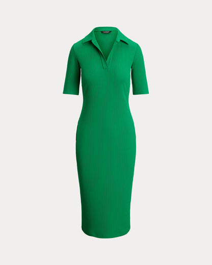 Ralph Lauren RibKnit ElbowSleeve Polo Dress
