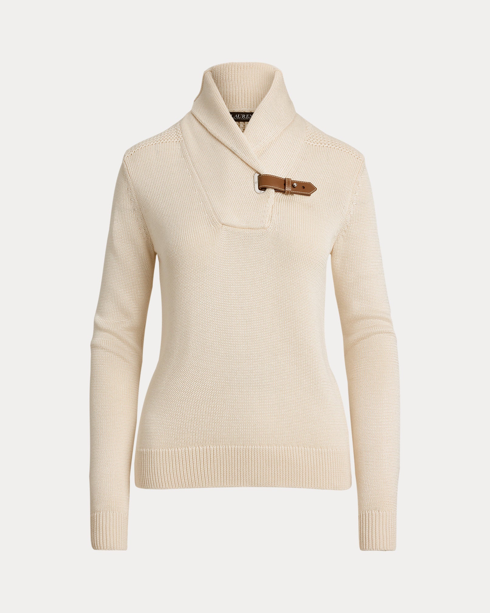 Ralph Lauren BuckleTrim CottonBlend Sweater