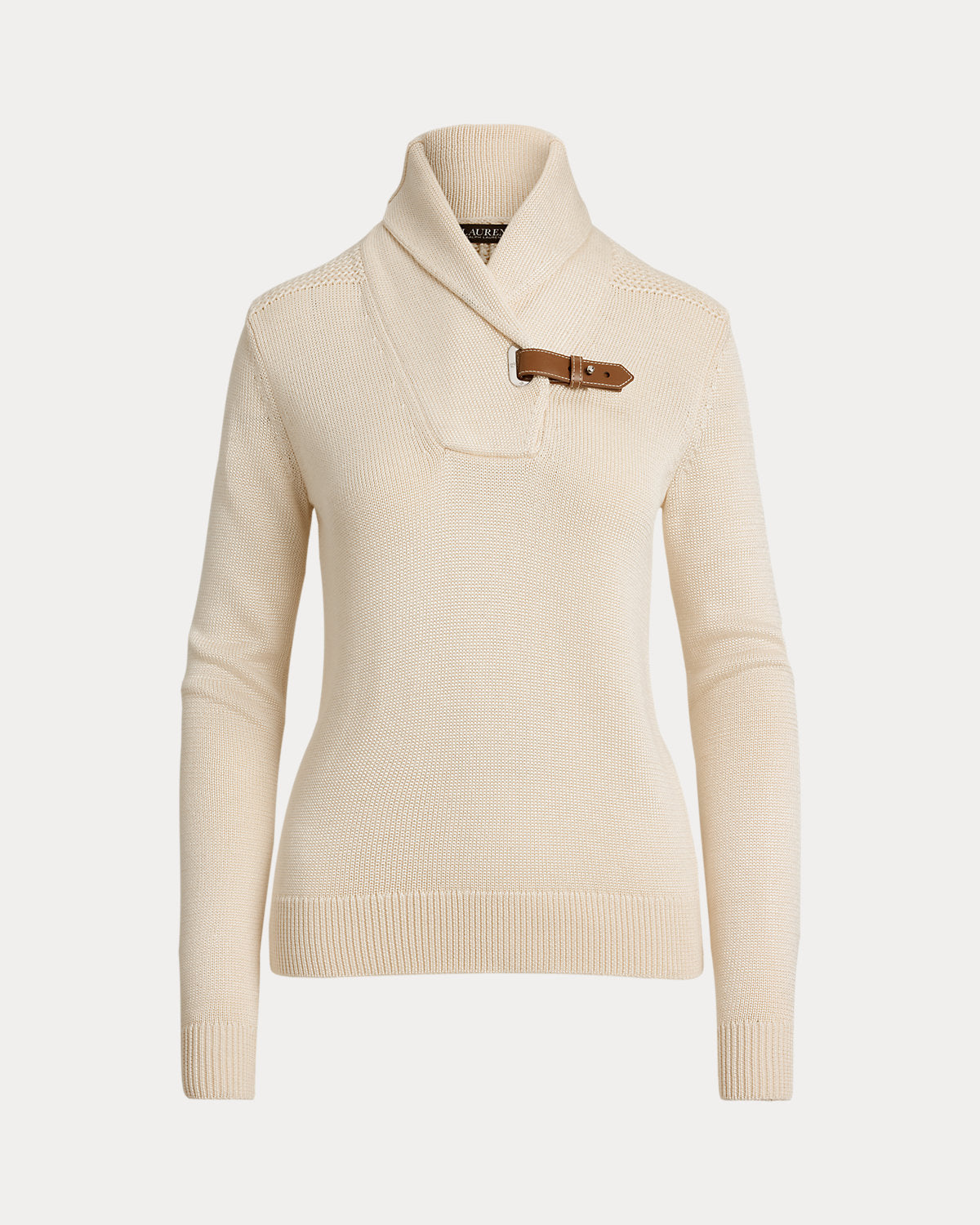 Ralph Lauren BuckleTrim CottonBlend Sweater