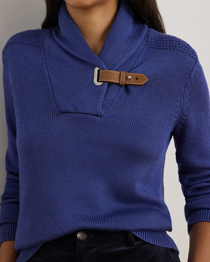 Ralph Lauren BuckleTrim CottonBlend Sweater