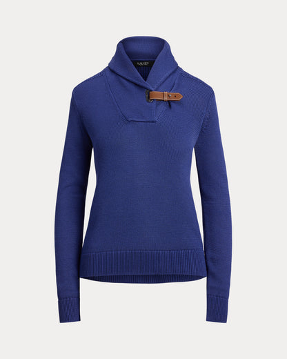 Ralph Lauren BuckleTrim CottonBlend Sweater