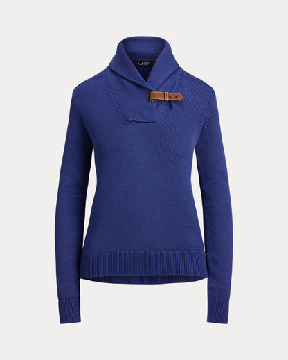 Ralph Lauren BuckleTrim CottonBlend Sweater
