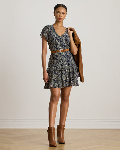 Ralph Lauren Paisley Georgette DropWaist Dress