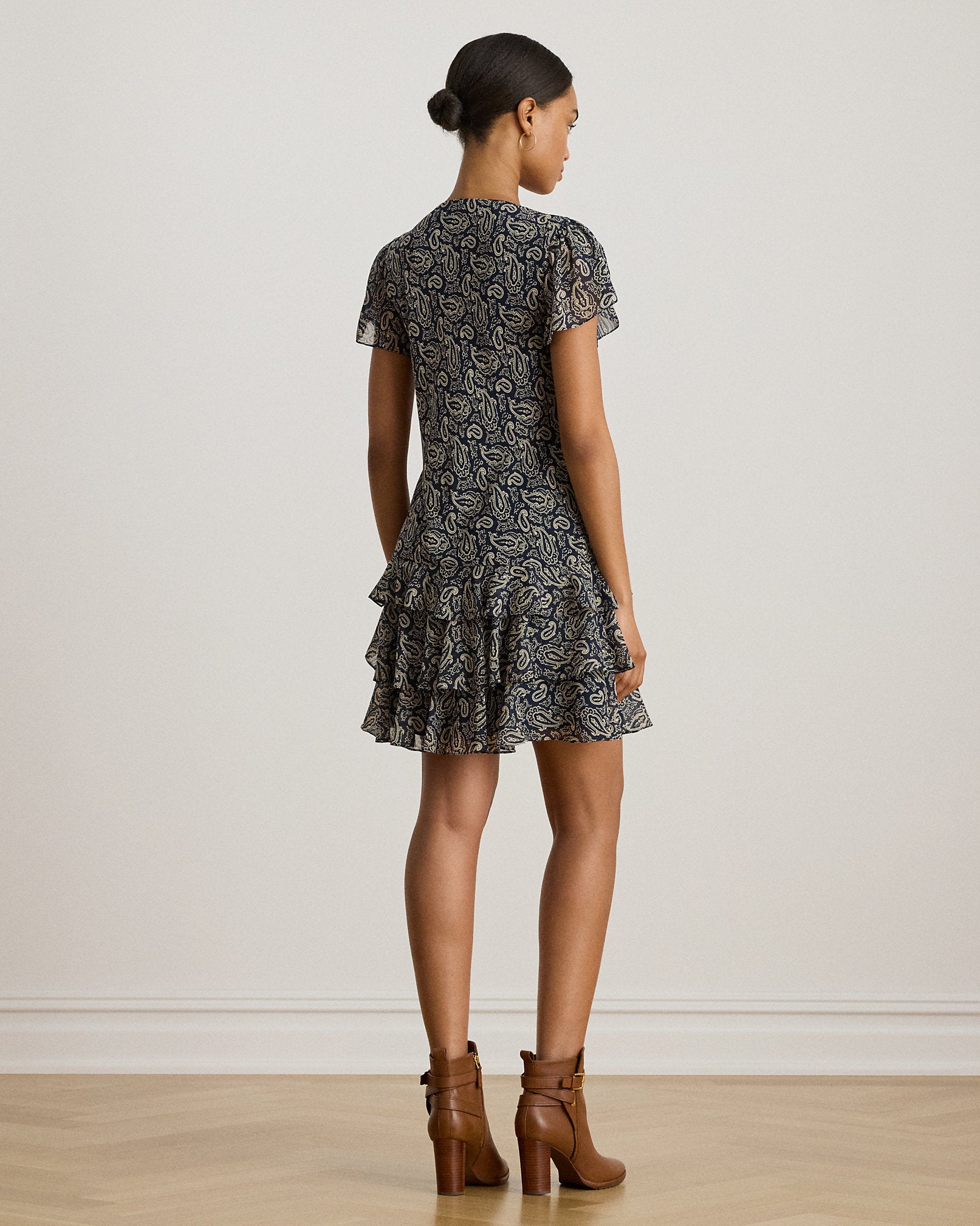 Ralph Lauren Paisley Georgette DropWaist Dress