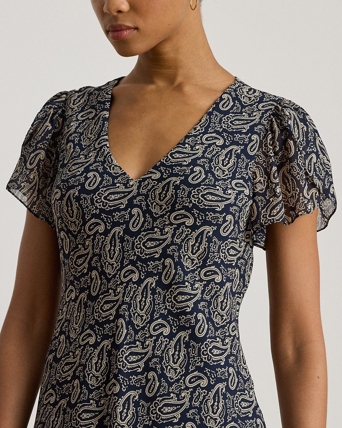 Ralph Lauren Paisley Georgette DropWaist Dress