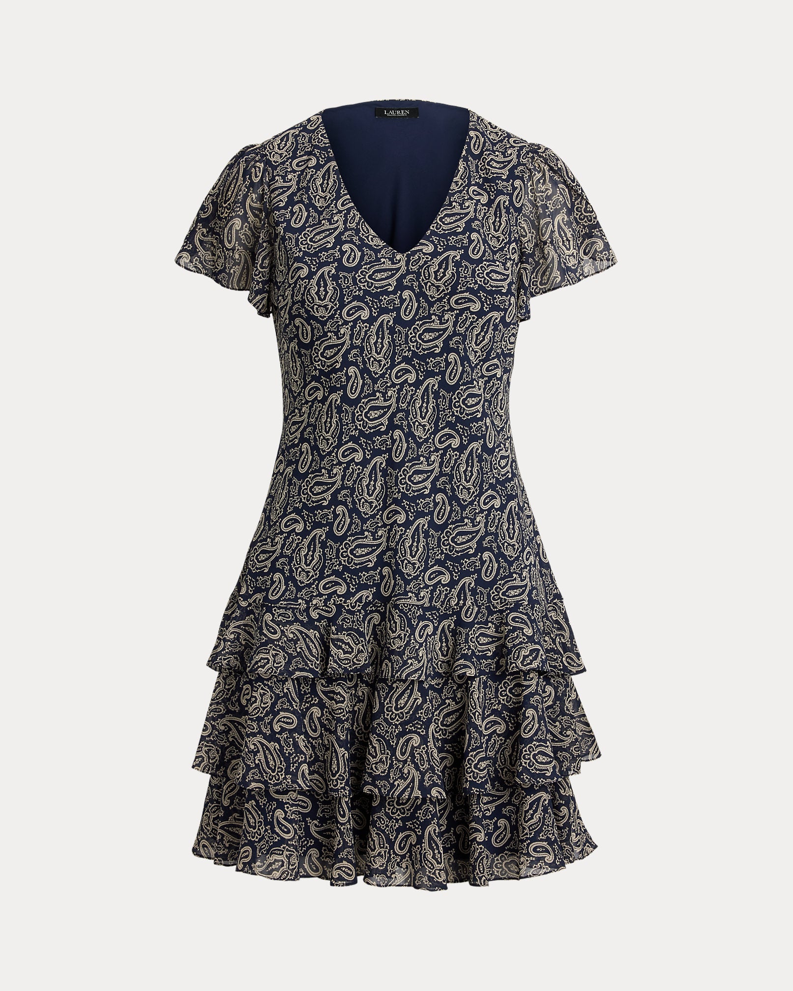 Ralph Lauren Paisley Georgette DropWaist Dress